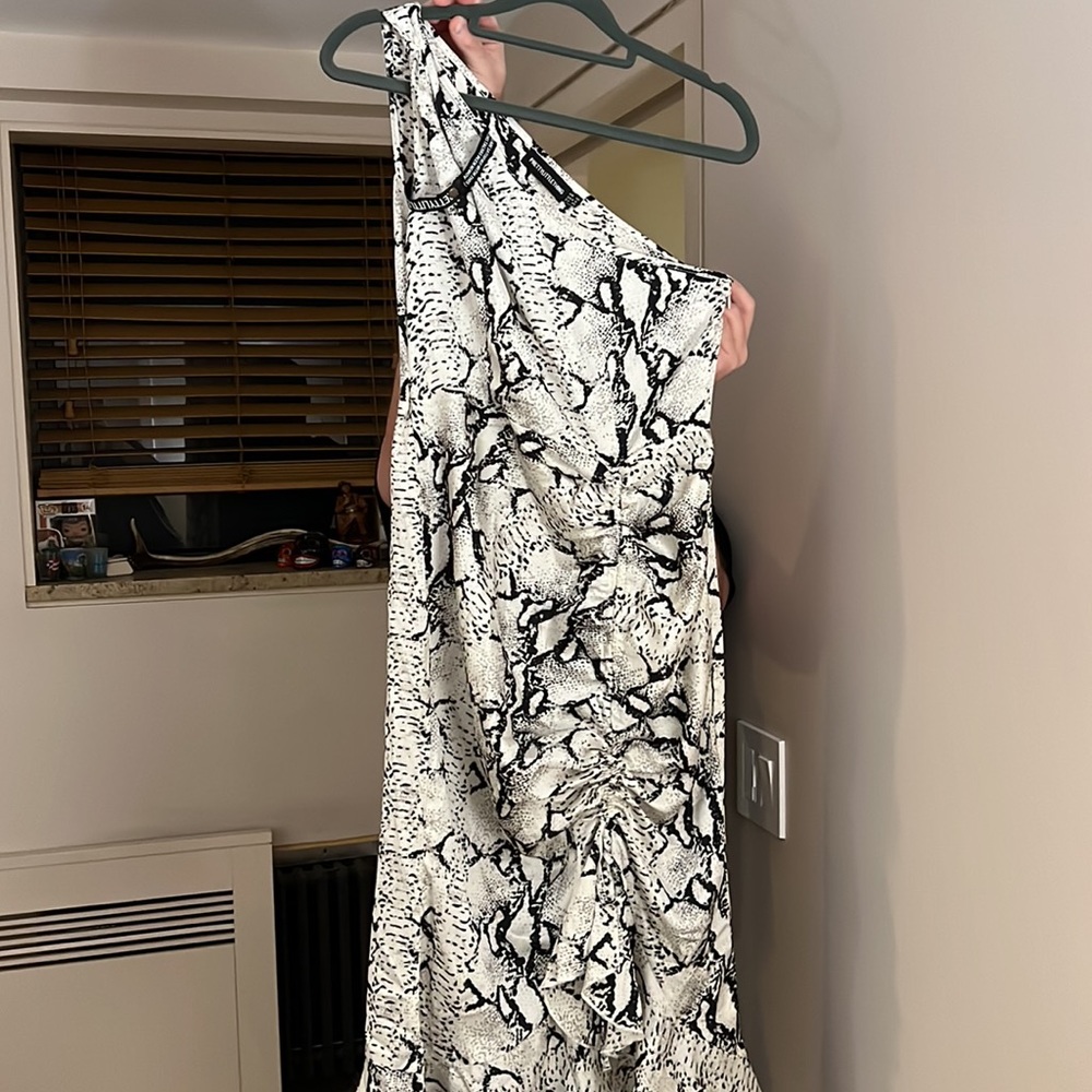 Pretty little thing snake print one shoulder dress